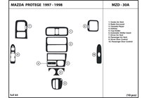 1998 Mazda Protege DL Auto Dash Kit Diagram