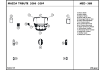 2006 Mazda Tribute DL Auto Dash Kit Diagram