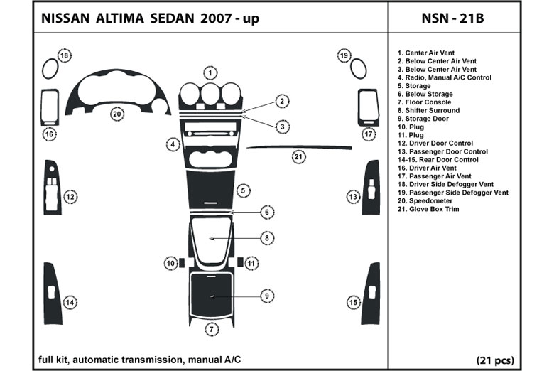 DL Auto™ Nissan Altima 2007-2012 Dash Kits