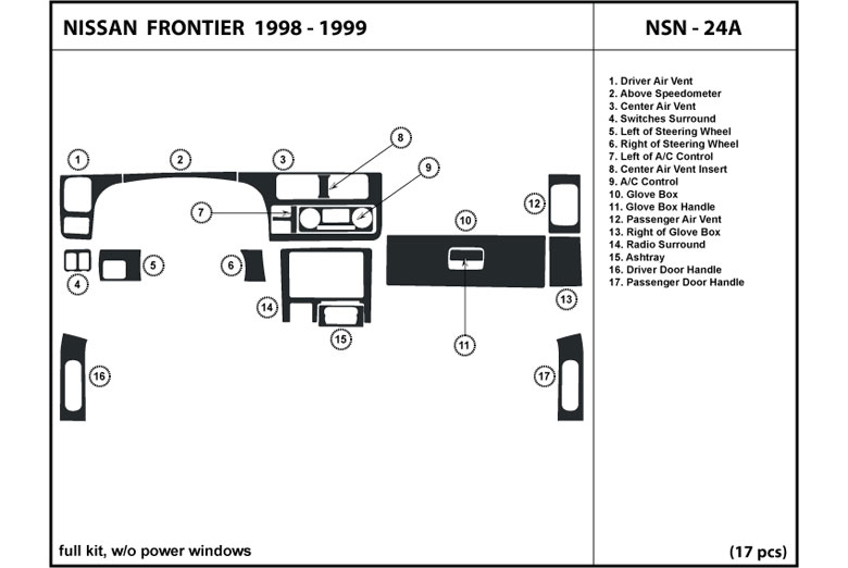 1998 Nissan Frontier DL Auto Dash Kit Diagram