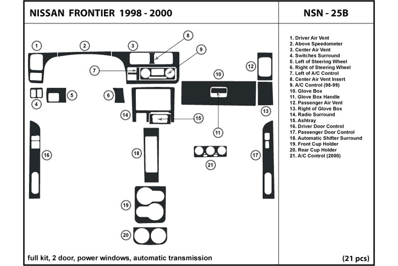 DL Auto™ Nissan Frontier 1998-2000 Dash Kits