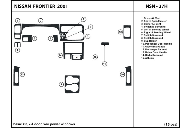 DL Auto™ Nissan Frontier 2001 Dash Kits