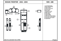 2004 Nissan Frontier DL Auto Dash Kit Diagram