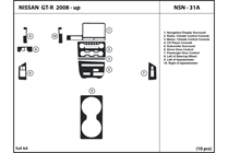 2010 Nissan GT-R DL Auto Dash Kit Diagram