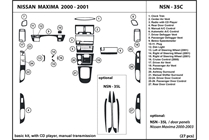 2001 Nissan Maxima DL Auto Dash Kit Diagram
