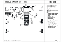 2006 Nissan Maxima DL Auto Dash Kit Diagram