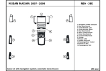 2008 Nissan Maxima DL Auto Dash Kit Diagram