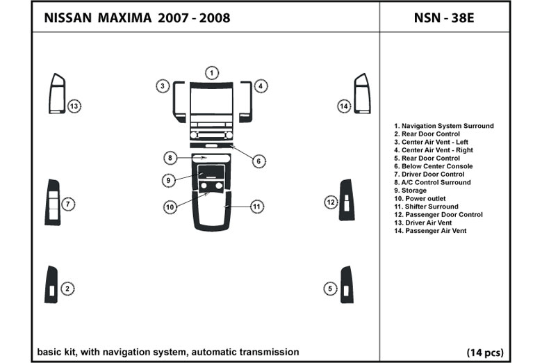 DL Auto™ Nissan Maxima 2007-2008 Dash Kits