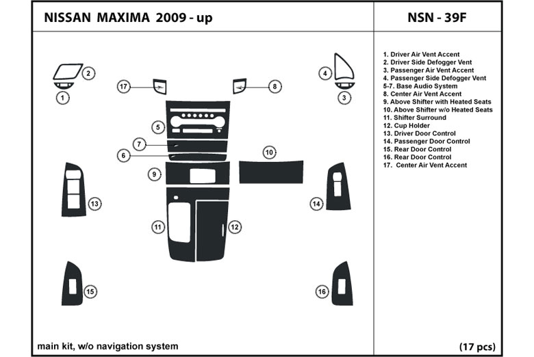 DL Auto™ Nissan Maxima 2009-2012 Dash Kits