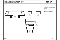 1990 Nissan Sentra DL Auto Dash Kit Diagram