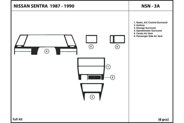 DL Auto™ Nissan Sentra 1987-1990 Dash Kits