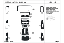 2012 Nissan Murano DL Auto Dash Kit Diagram