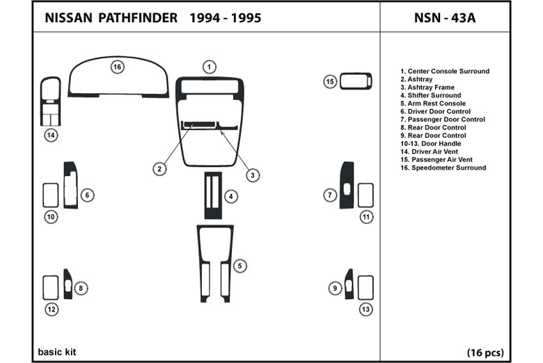 1994 Nissan Pathfinder DL Auto Dash Kit Diagram