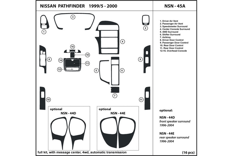 DL Auto™ Nissan Pathfinder 1999-2000 Dash Kits