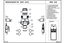 2008 Nissan Quest DL Auto Dash Kit Diagram