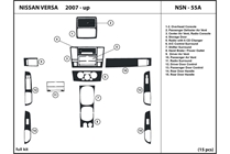 2011 Nissan Versa DL Auto Dash Kit Diagram