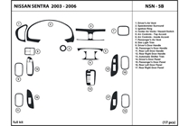 2005 Nissan Sentra DL Auto Dash Kit Diagram