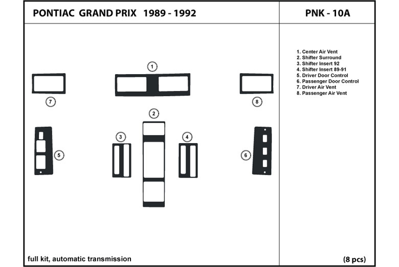DL Auto™ Pontiac Grand Prix 1989-1992 Dash Kits