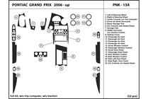 2007 Pontiac Grand Prix DL Auto Dash Kit Diagram
