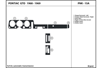 1969 Pontiac GTO DL Auto Dash Kit Diagram