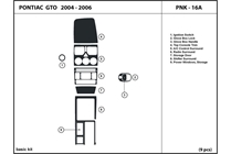 2005 Pontiac GTO DL Auto Dash Kit Diagram