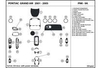 2003 Pontiac Grand Am DL Auto Dash Kit Diagram
