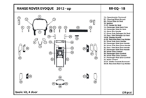 2013 Land Rover Range Rover Evoque DL Auto Dash Kit Diagram