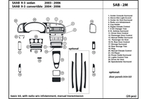 2006 Saab 9-3 DL Auto Dash Kit Diagram