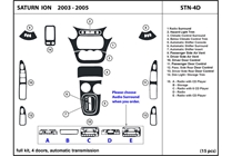 2003 Saturn Ion DL Auto Dash Kit Diagram