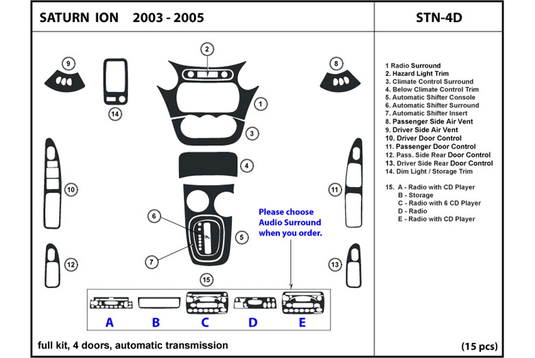 DL Auto™ Saturn Ion 2003-2005 Dash Kits