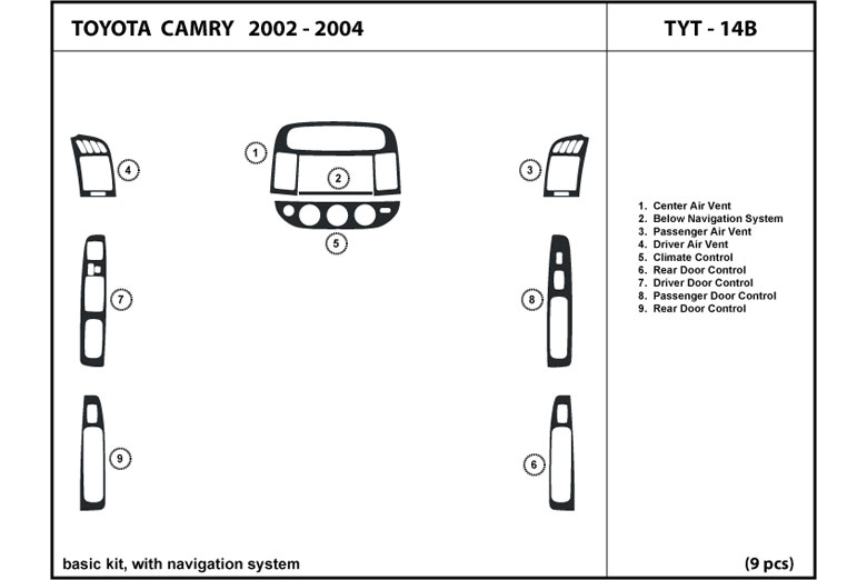 DL Auto™ Toyota Camry 2002-2004 Dash Kits