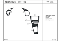 1991 Toyota Celica DL Auto Dash Kit Diagram