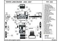 2003 Toyota Land Cruiser DL Auto Dash Kit Diagram