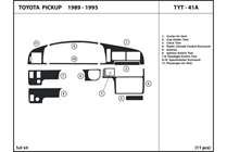 1995 Toyota Pickup DL Auto Dash Kit Diagram