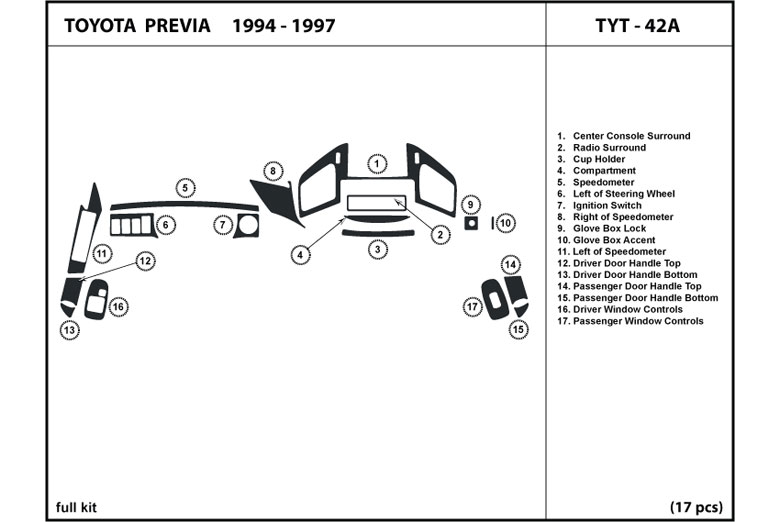 DL Auto™ Toyota Previa 1994-1997 Dash Kits