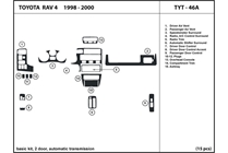 1999 Toyota Rav4 DL Auto Dash Kit Diagram