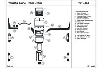 2005 Toyota Rav4 DL Auto Dash Kit Diagram