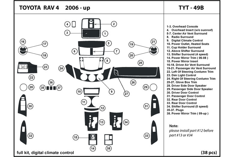 DL Auto™ Toyota Rav4 2006-2011 Dash Kits