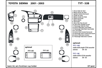 2003 Toyota Sienna DL Auto Dash Kit Diagram