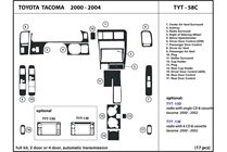 2002 Toyota Tacoma DL Auto Dash Kit Diagram