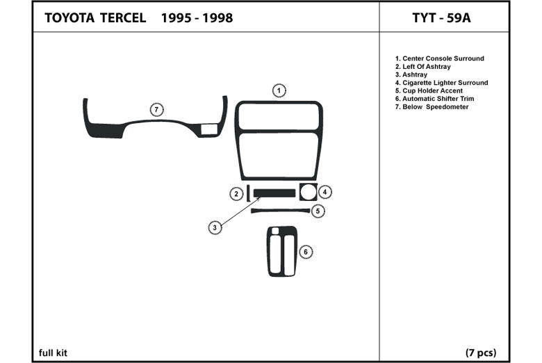 DL Auto™ Toyota Tercel 1995-1998 Dash Kits