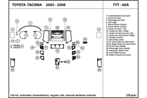 2007 Toyota Tacoma DL Auto Dash Kit Diagram