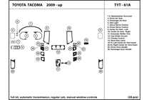 2011 Toyota Tacoma DL Auto Dash Kit Diagram