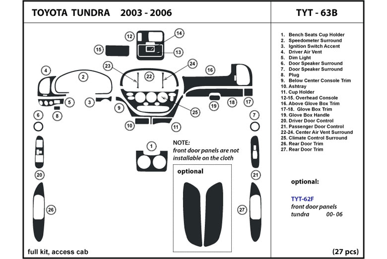 DL Auto™ Toyota Tundra 2003-2006 Dash Kits