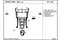 2009 Toyota Yaris DL Auto Dash Kit Diagram