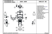 2008 Volkswagen GTI DL Auto Dash Kit Diagram