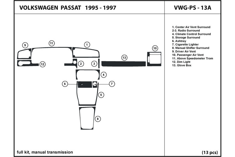 DL Auto™ Volkswagen Passat 1995-1997 Dash Kits