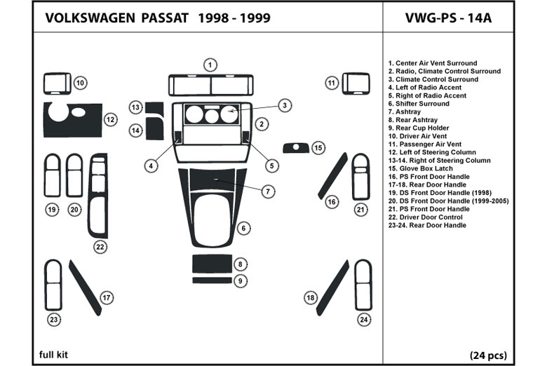 DL Auto™ Volkswagen Passat 1998-1999 Dash Kits