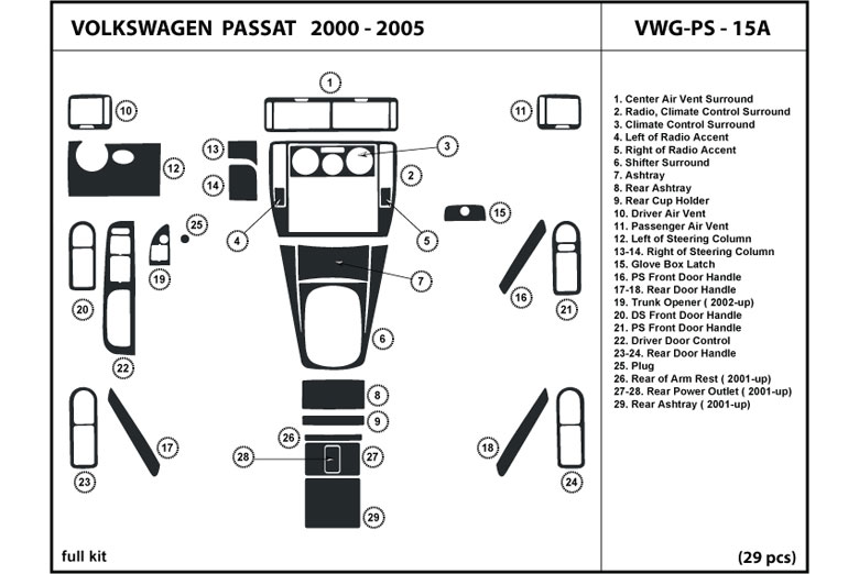 DL Auto™ Volkswagen Passat 2000-2005 Dash Kits