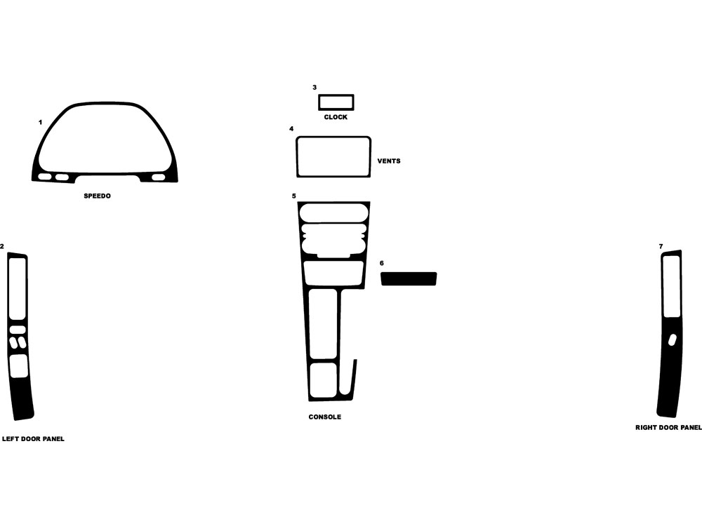 Acura NSX 1991-2005 Dash Kit Diagram